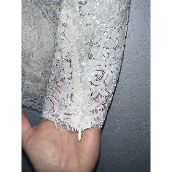 LF Native Rose Cream Silk & Lace Off The Shoulder Crop Top Women's Size 8 NWTS X - Picture 10 of 11